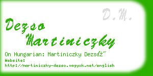 dezso martiniczky business card